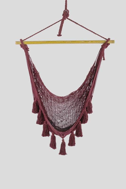 Extra Large Mexican Hammock Chair In Outdoor Cotton Maroon