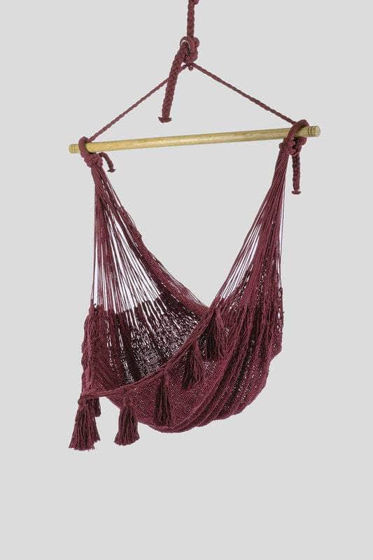 Extra Large Mexican Hammock Chair In Outdoor Cotton Maroon