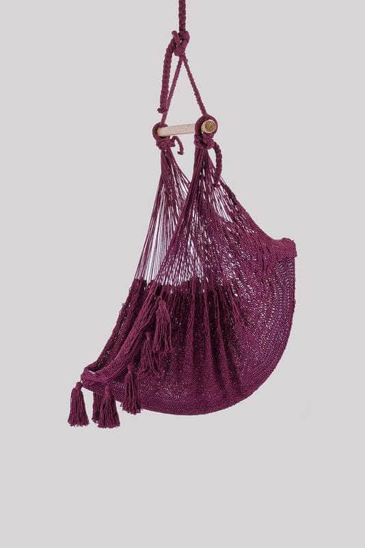 Extra Large Mexican Hammock Chair In Outdoor Cotton Maroon
