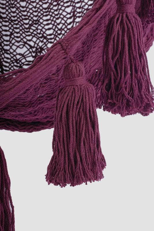 Extra Large Mexican Hammock Chair In Outdoor Cotton Maroon