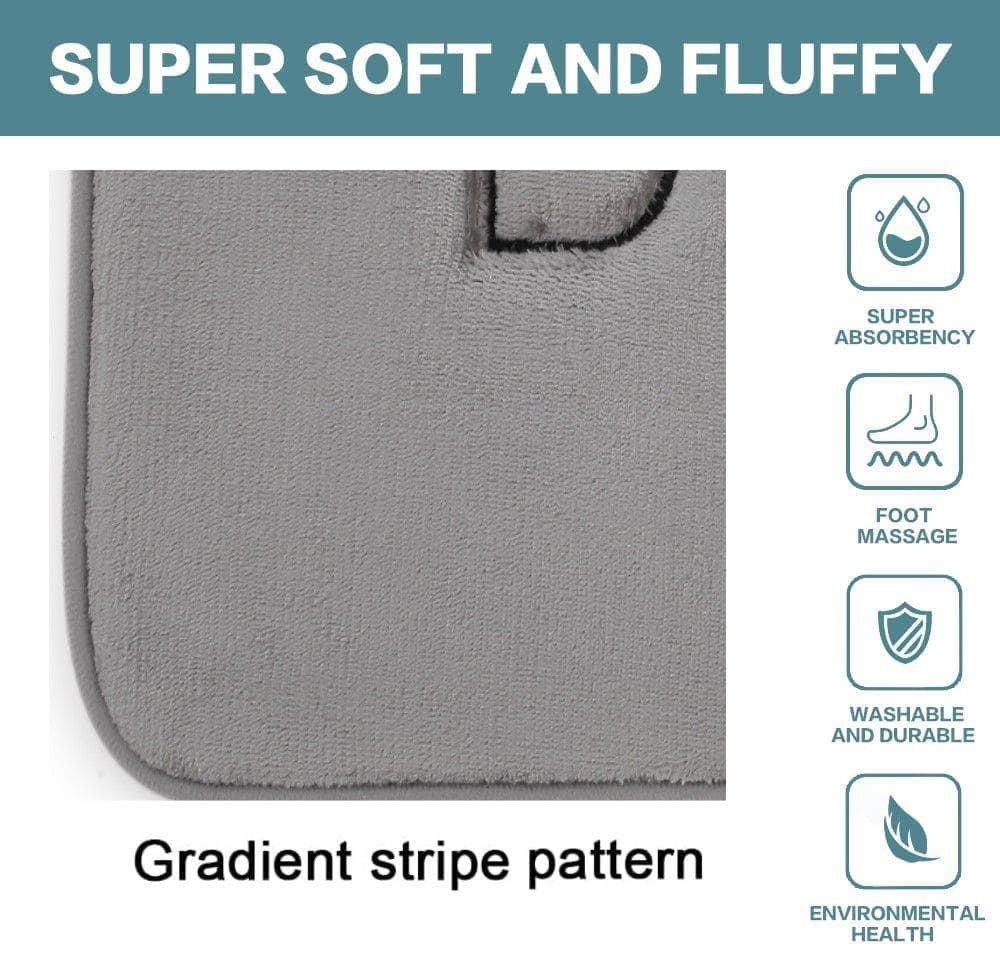 Extra Thick Memory Foam Bath Rug Grey