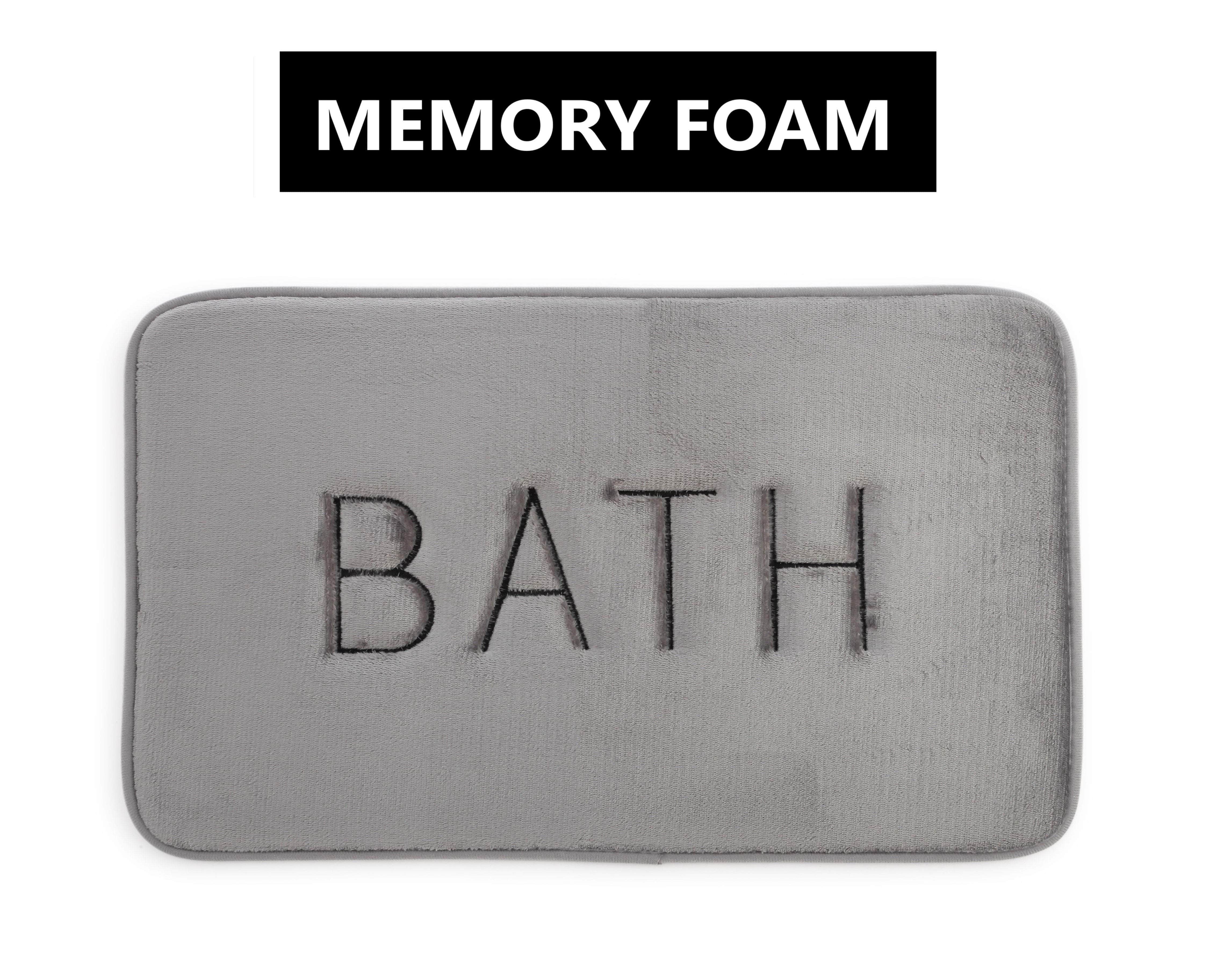 Extra Thick Memory Foam Bath Rug Grey