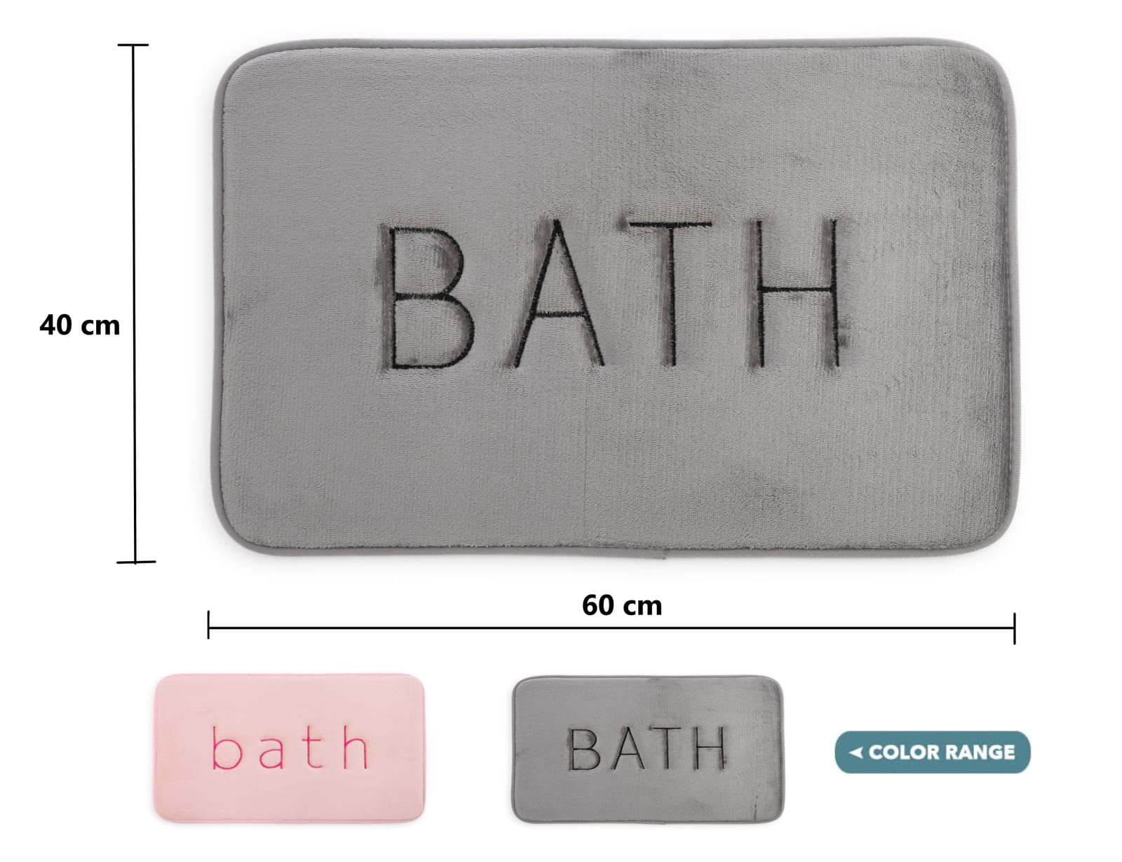 Dog Beds - Extra Thick Memory Foam Bath Mat 60x40cm Grey Soft Rug - photo 11
