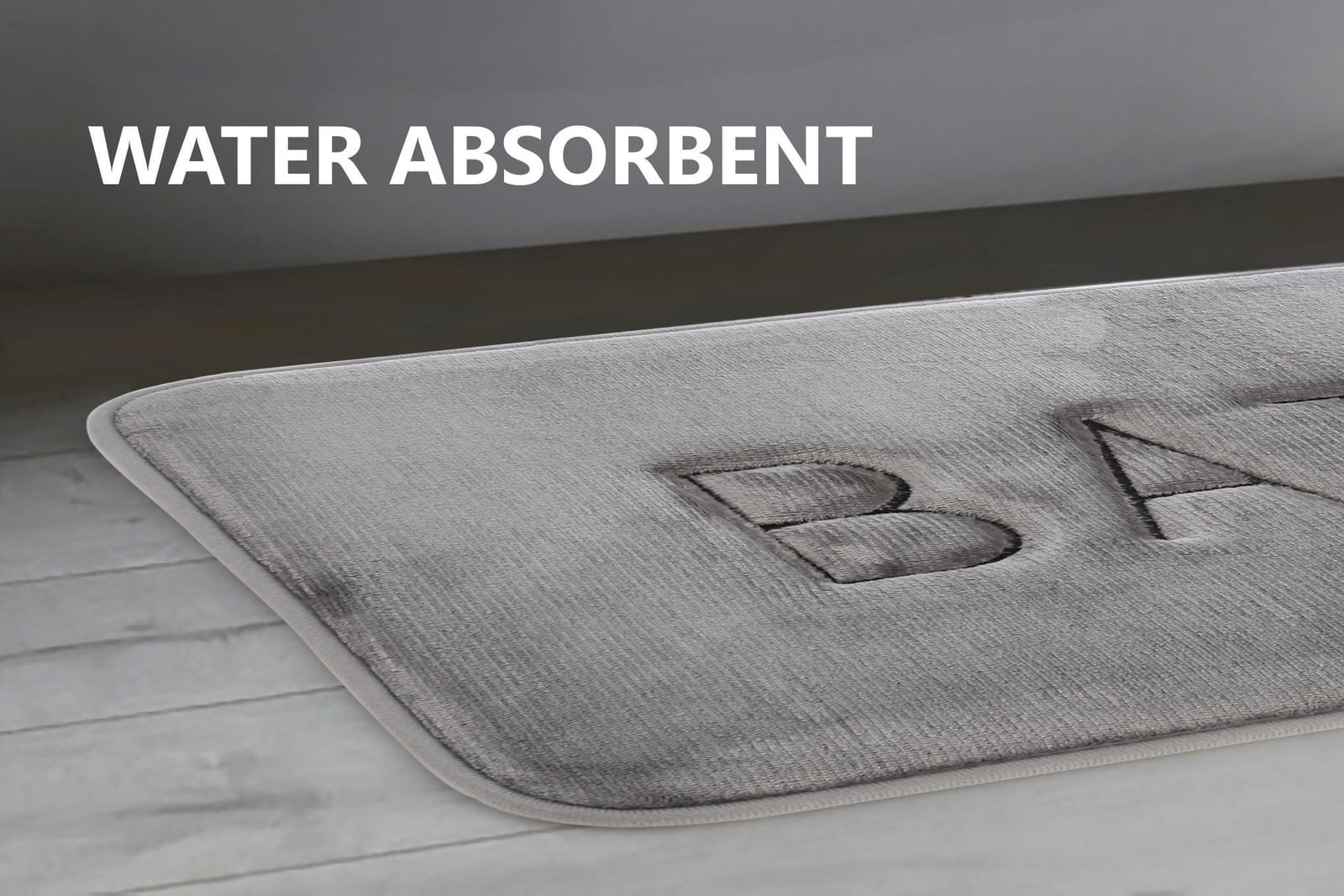 Extra Thick Memory Foam Bath Mat 60x40cm Grey Soft Rug with Dog Beds