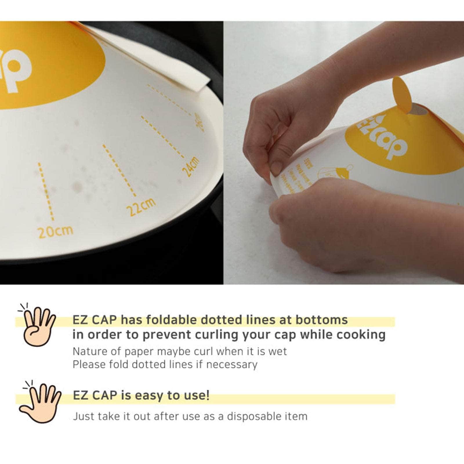 EZ Cap 100X Paper Lid for Frypan Disposable Cooking Pan Cap