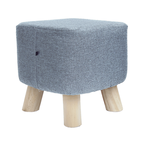 Fabric Ottoman Foot Stool Rest Pouffe Squircle Footstool- Charcoal/ Grey