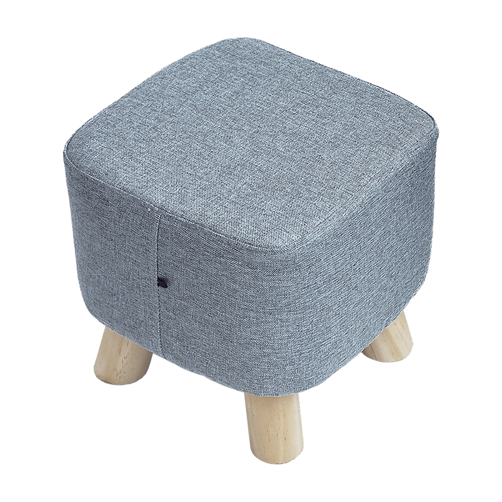 Fabric Ottoman Foot Stool Rest Pouffe Squircle Footstool- Charcoal/ Grey