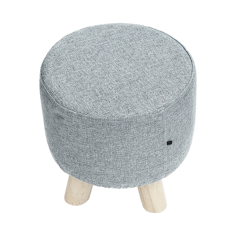 Fabric Ottoman Foot Stool With Wood Storage