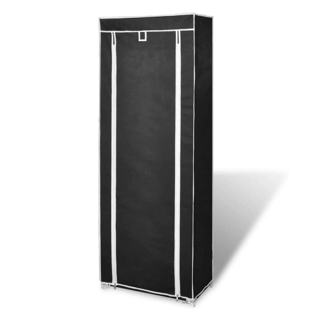 Fabric Shoe Cabinet with Cover (Black)