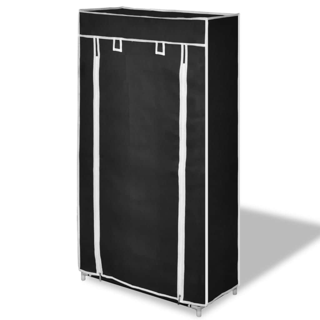 Fabric Shoe Cabinet with Cover Black
