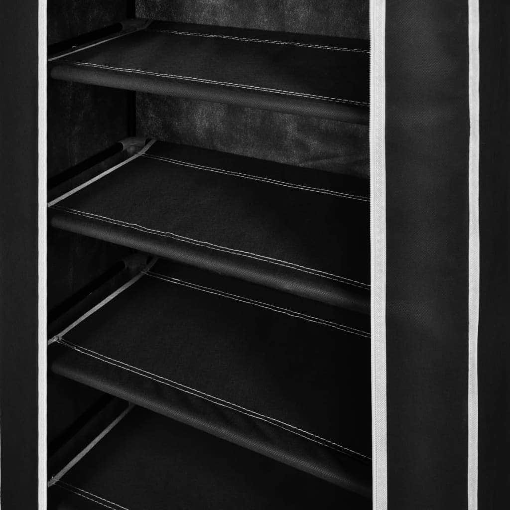 Fabric Shoe Cabinet with Cover Black