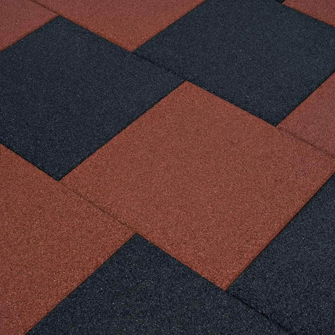 Fall Protection Tiles 18 pcs Rubber Black