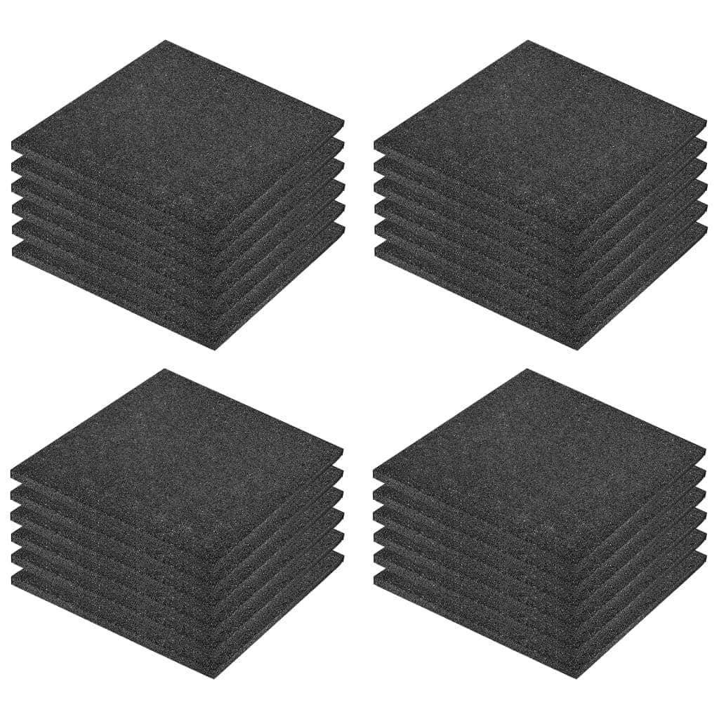 Fall Protection Tiles 24 pcs Rubber Black