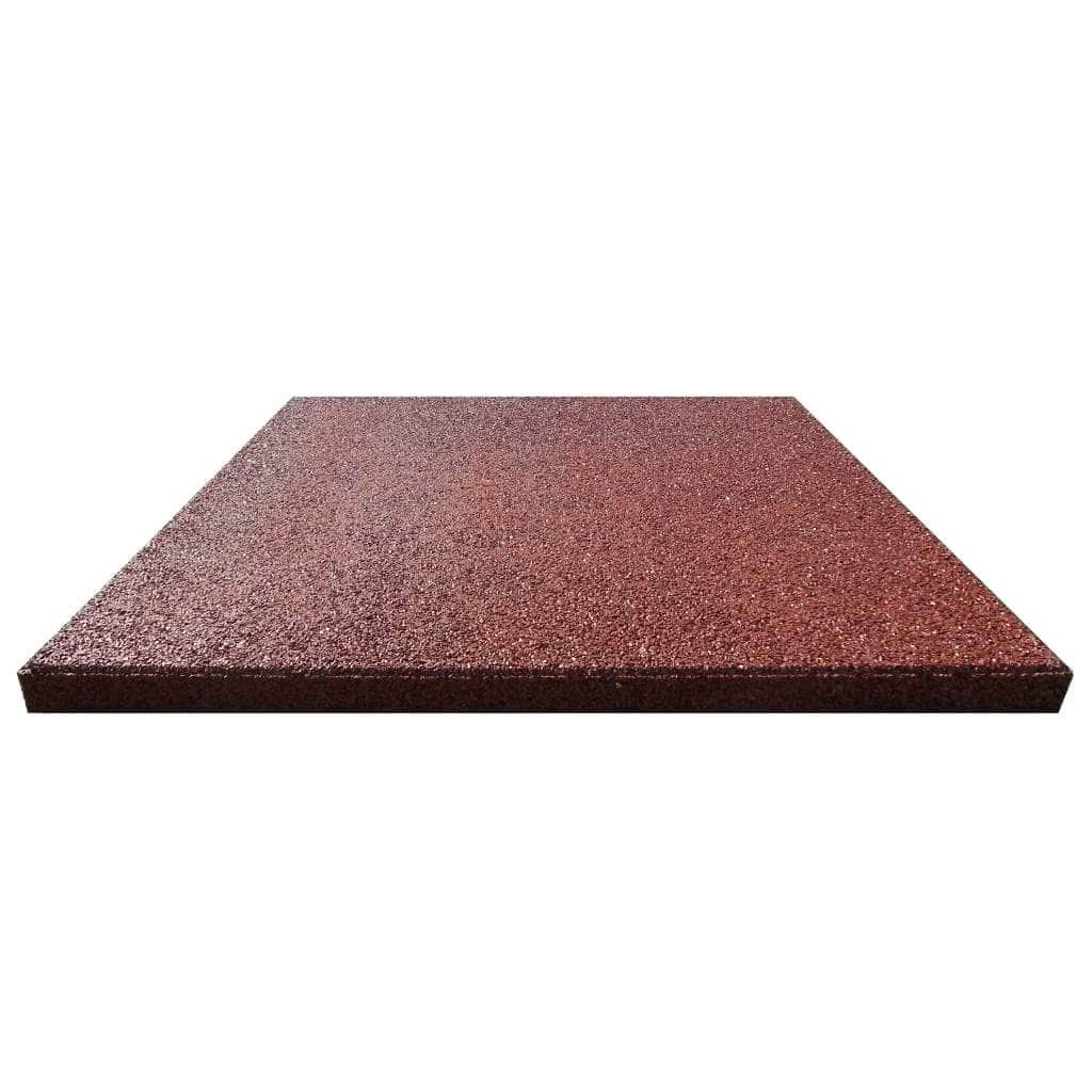 Fall Protection Tiles 6 pcs Rubber Red