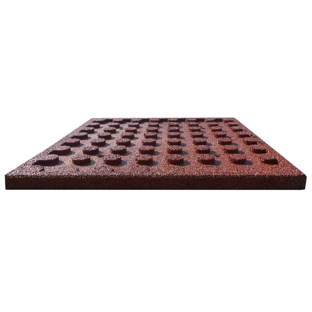 Fall Protection Tiles 6 pcs Rubber Red