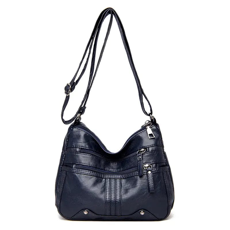 Fashionable Studded PU Leather Crossbody Bag with Multi Pockets for Women