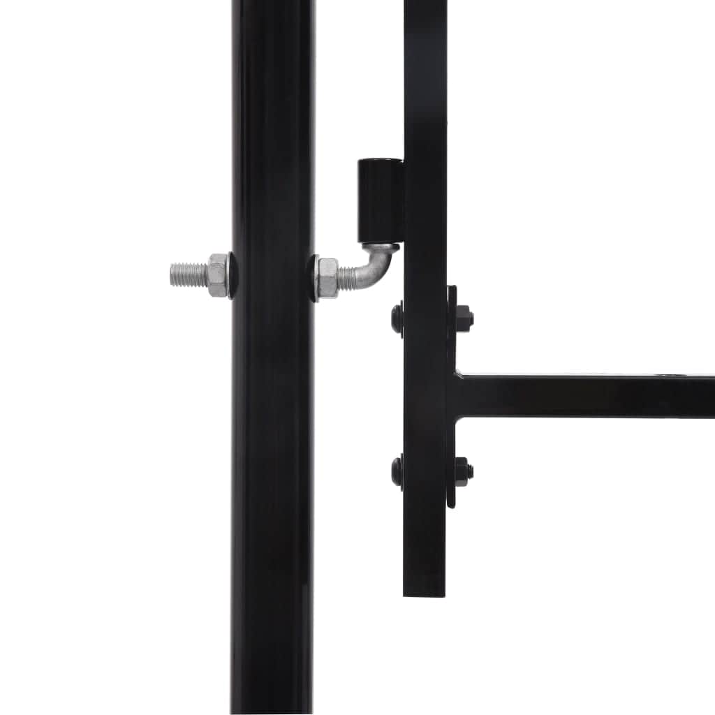 Fence Gate Single Door with Spike Top Steel (Black)