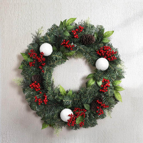 Festive 2FT Christmas Wreath with Xmas Decor