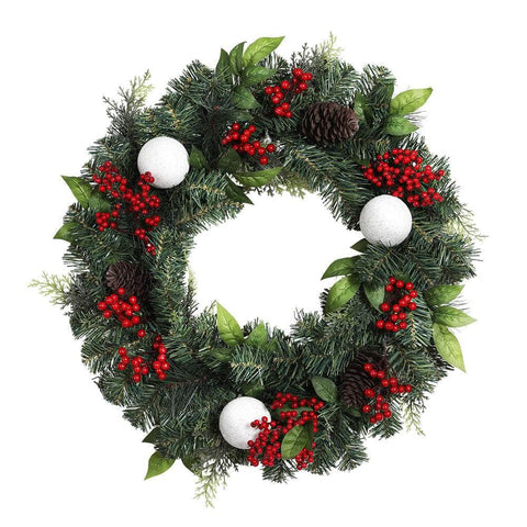 Festive 2FT Christmas Wreath with Xmas Decor