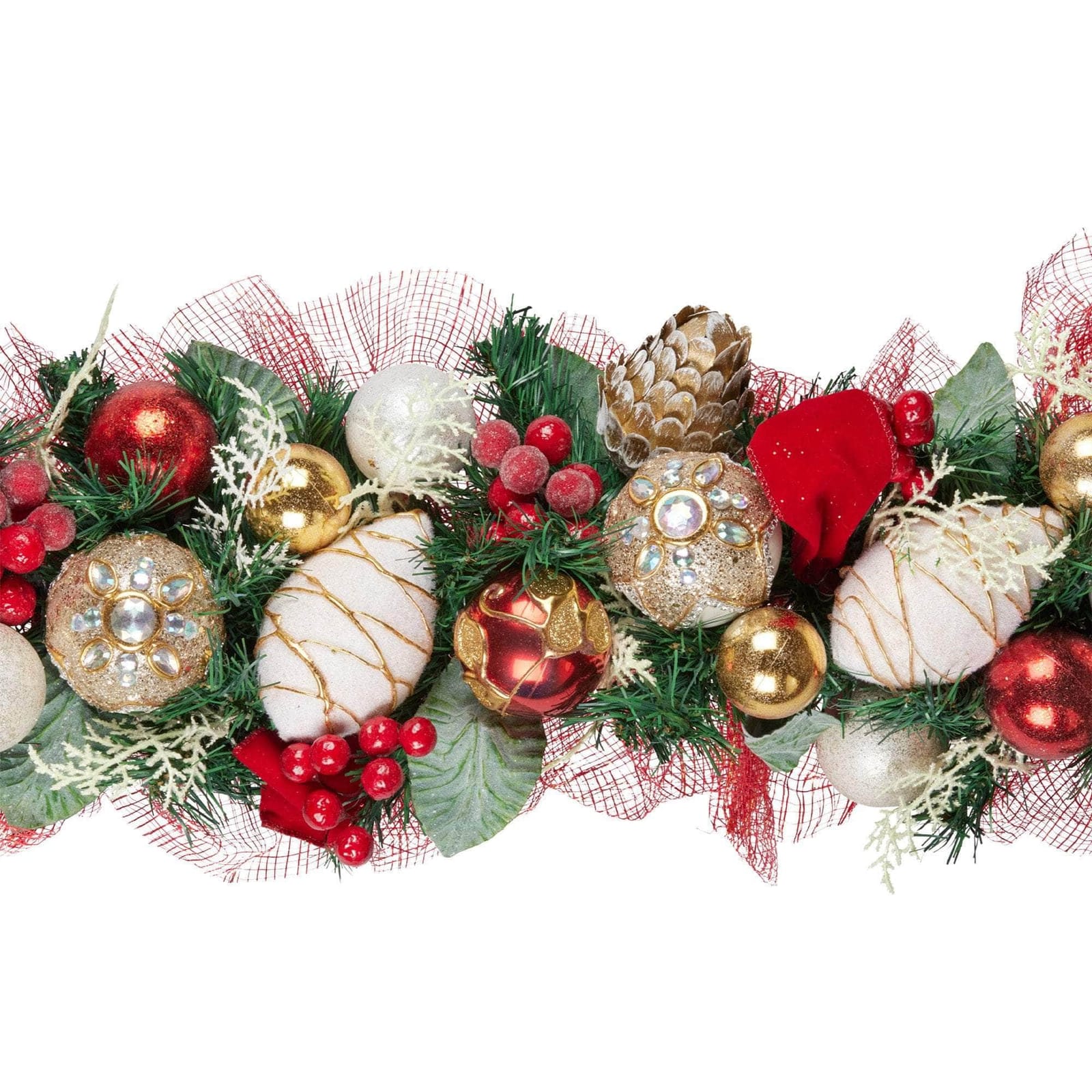 100cm Festive Floral Christmas Garland with dsd