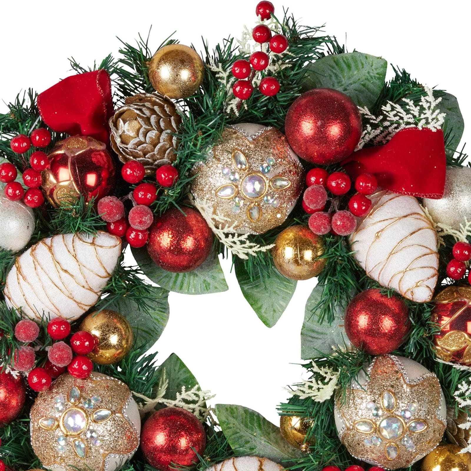 Festive Floral Christmas Wreath - 56cm | dsd - photo 13