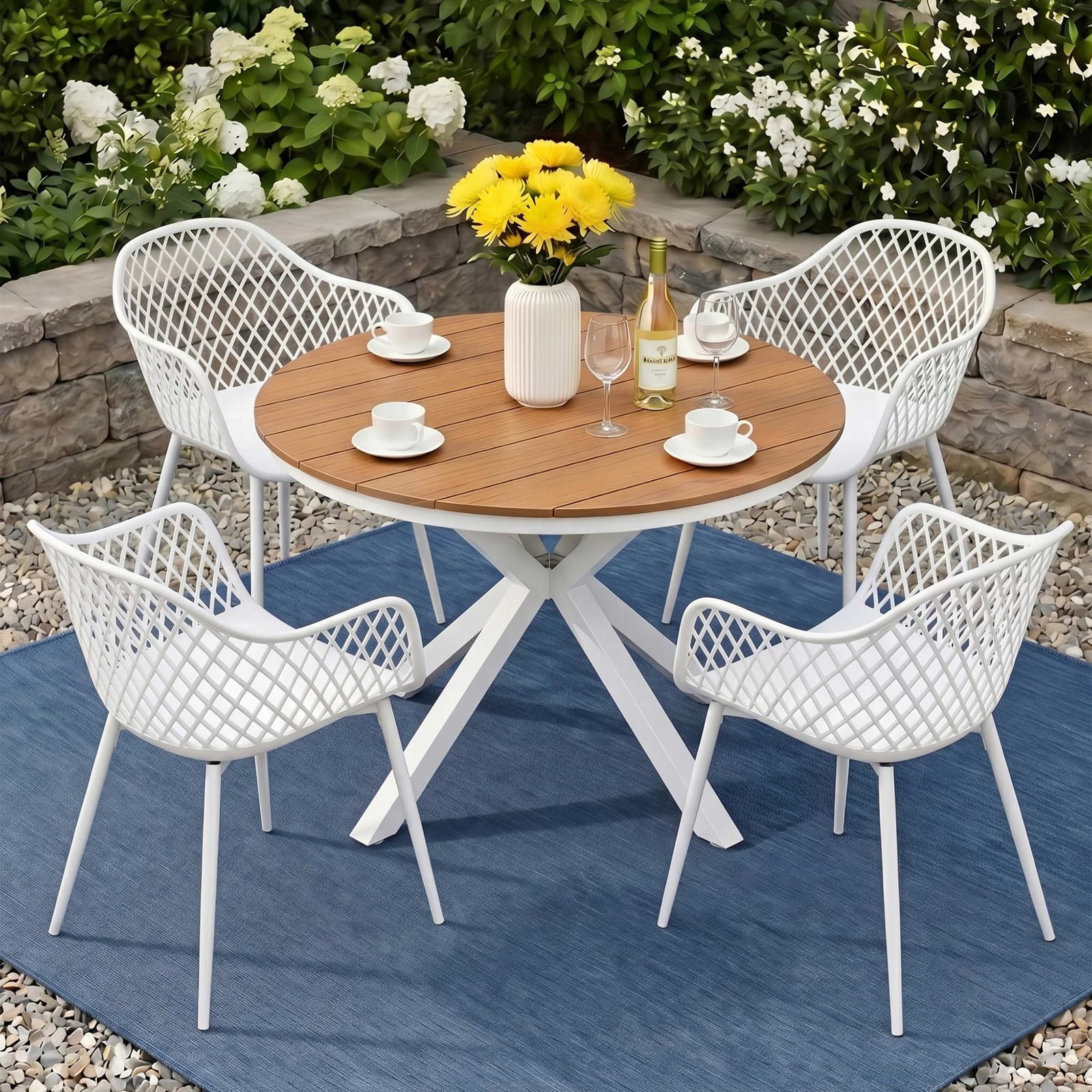 Gardeon 5 Piece Outdoor Dining Set Patio Table Chairs | Simpledeals