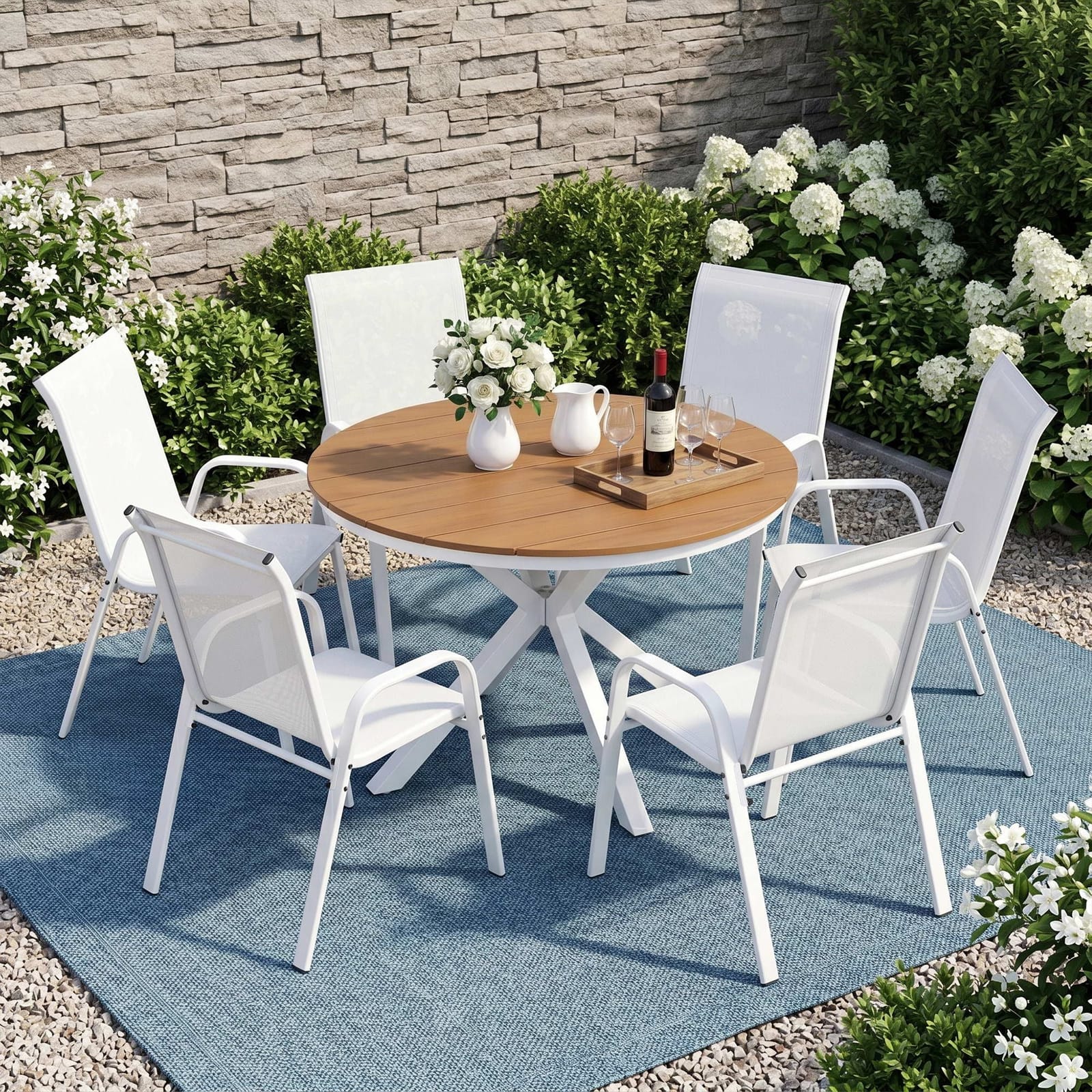 Gardeon 7 Piece Outdoor Dining Set Table Chairs | Simpledeals