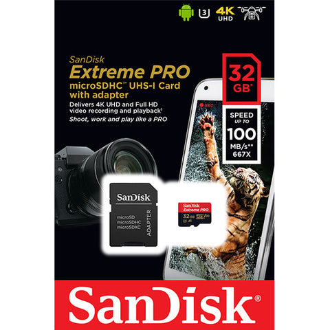 32Gb Micro Sdhc Extreme Pro 4K , A1 V30, Uhs-I/ U3, 100Mb/S