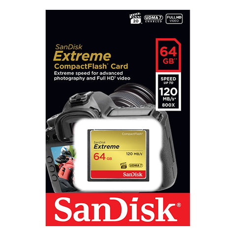 64Gb Extreme Compactflash Card With (Write) 85Mb/S And (Read)120Mb/S