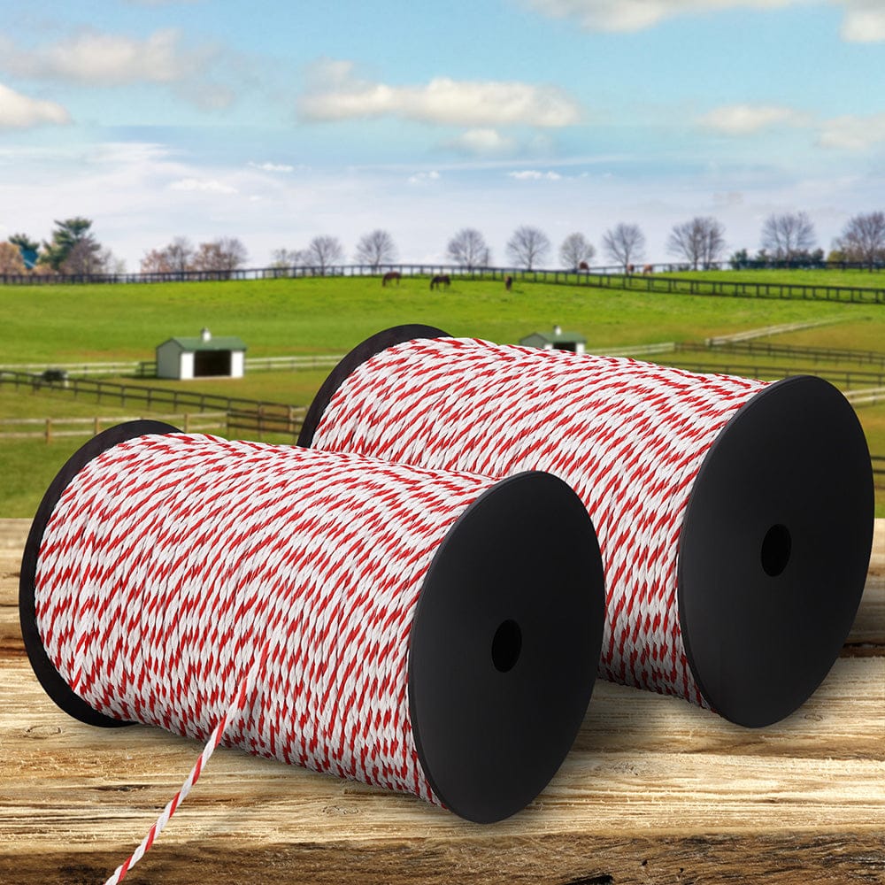 Giantz Wire Tape Fencing - Electric Fence Poly Rope 2X 500M