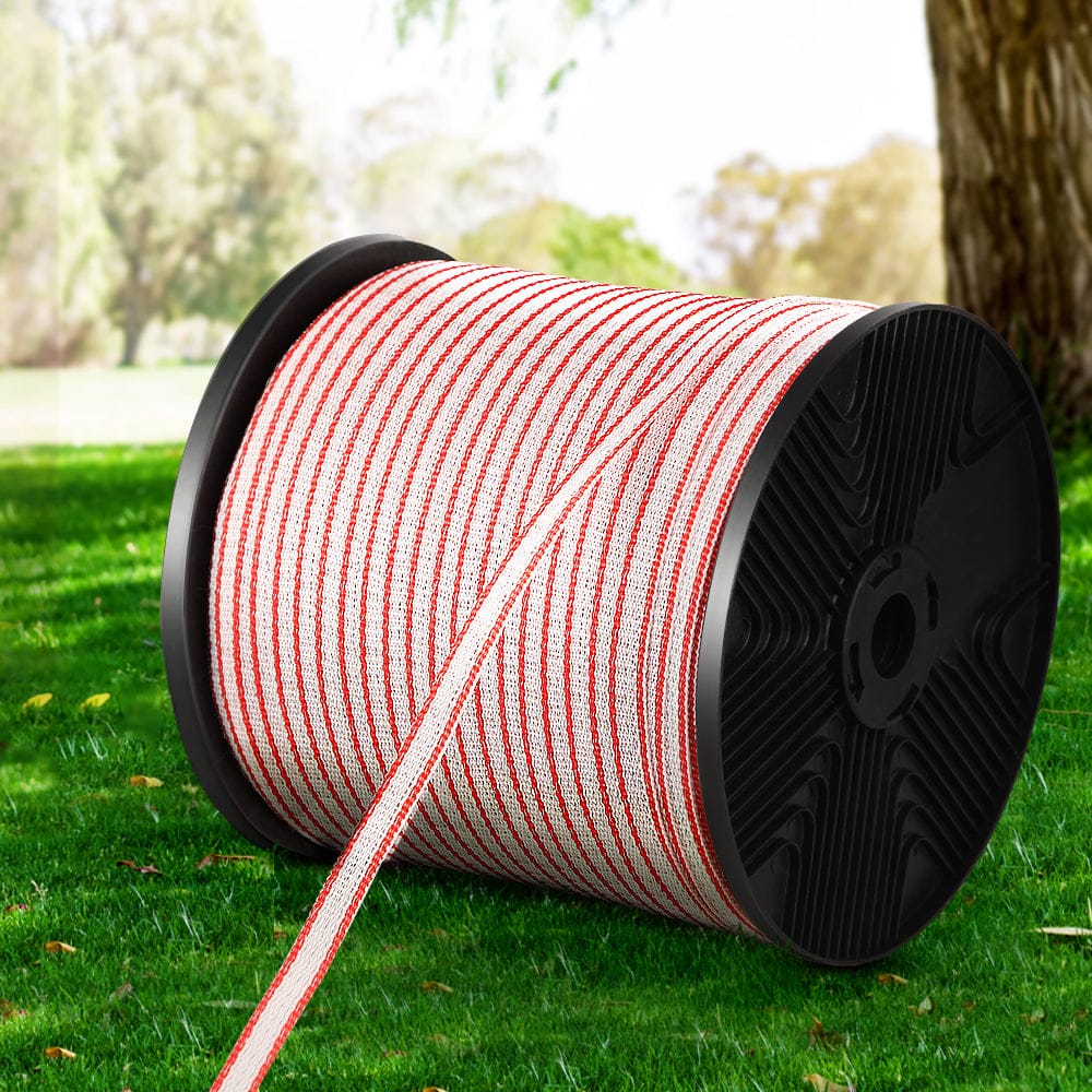Electric Fence Wire 400M Tape Fencing Roll Energiser Poly Stainless Steel