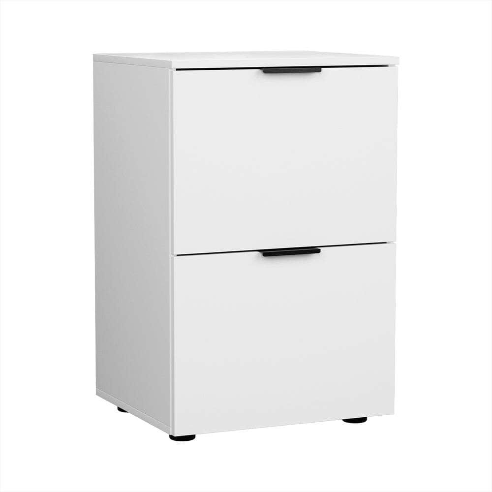 Filing Cabinet Files Storage Office Shelves File Organiser White 2 Drawer