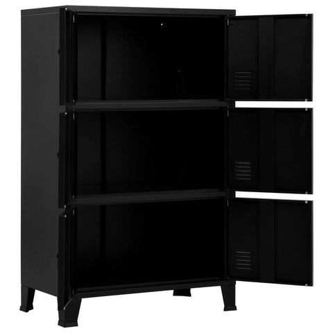 Filing Cabinet with 6 Doors Industrial Black Steel