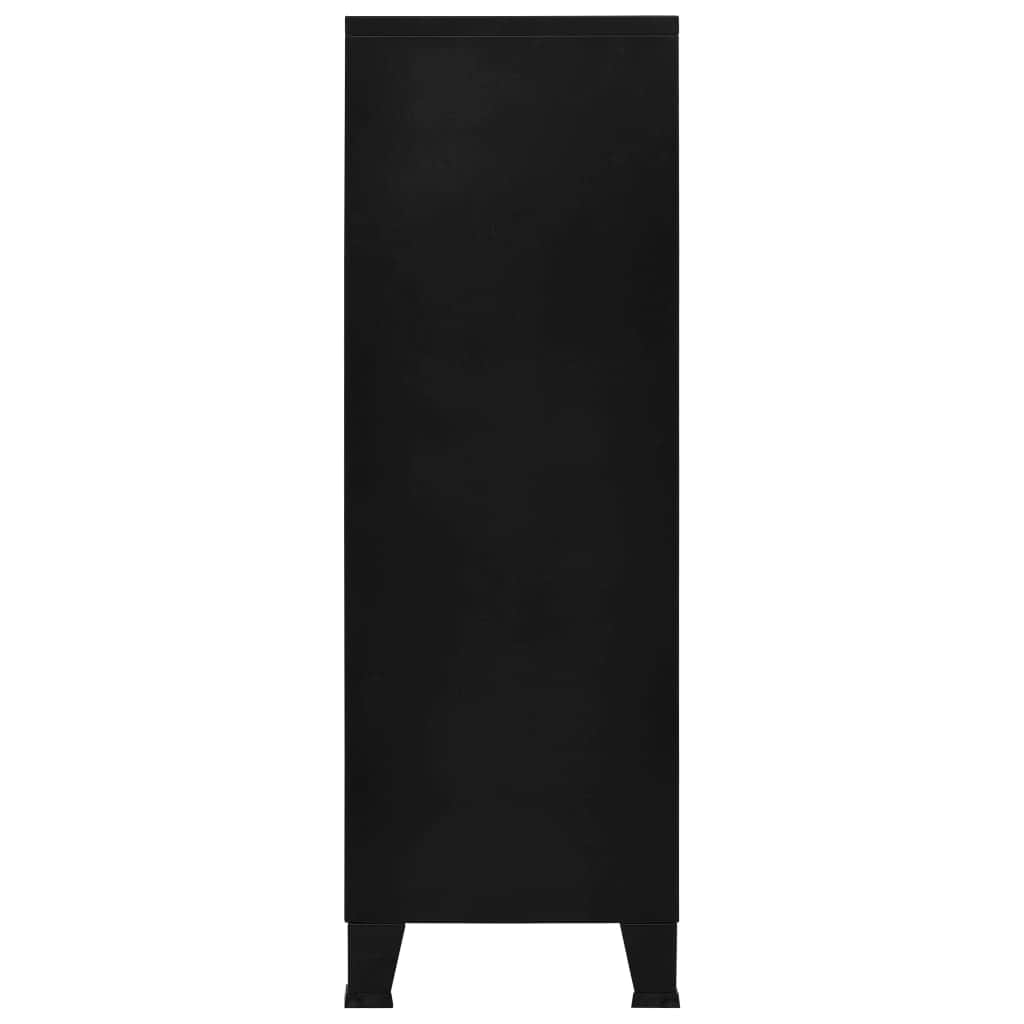 Filing Cabinet with 6 Doors Industrial Black Steel