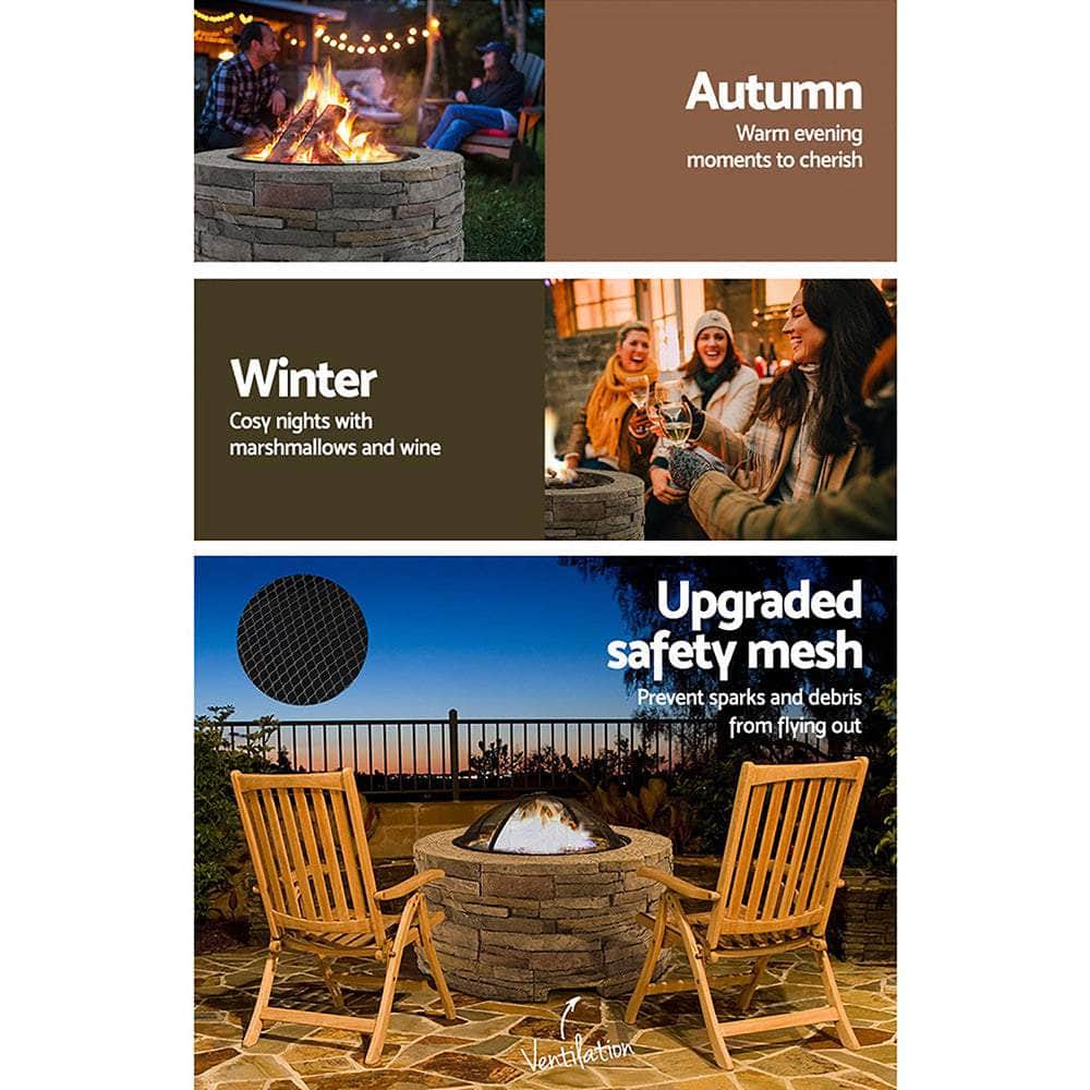 Fire Pit Outdoor Table Charcoal