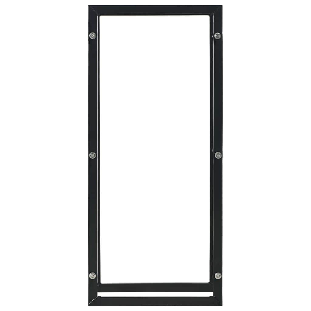 Firewood Rack Black Heavy Duty Steel