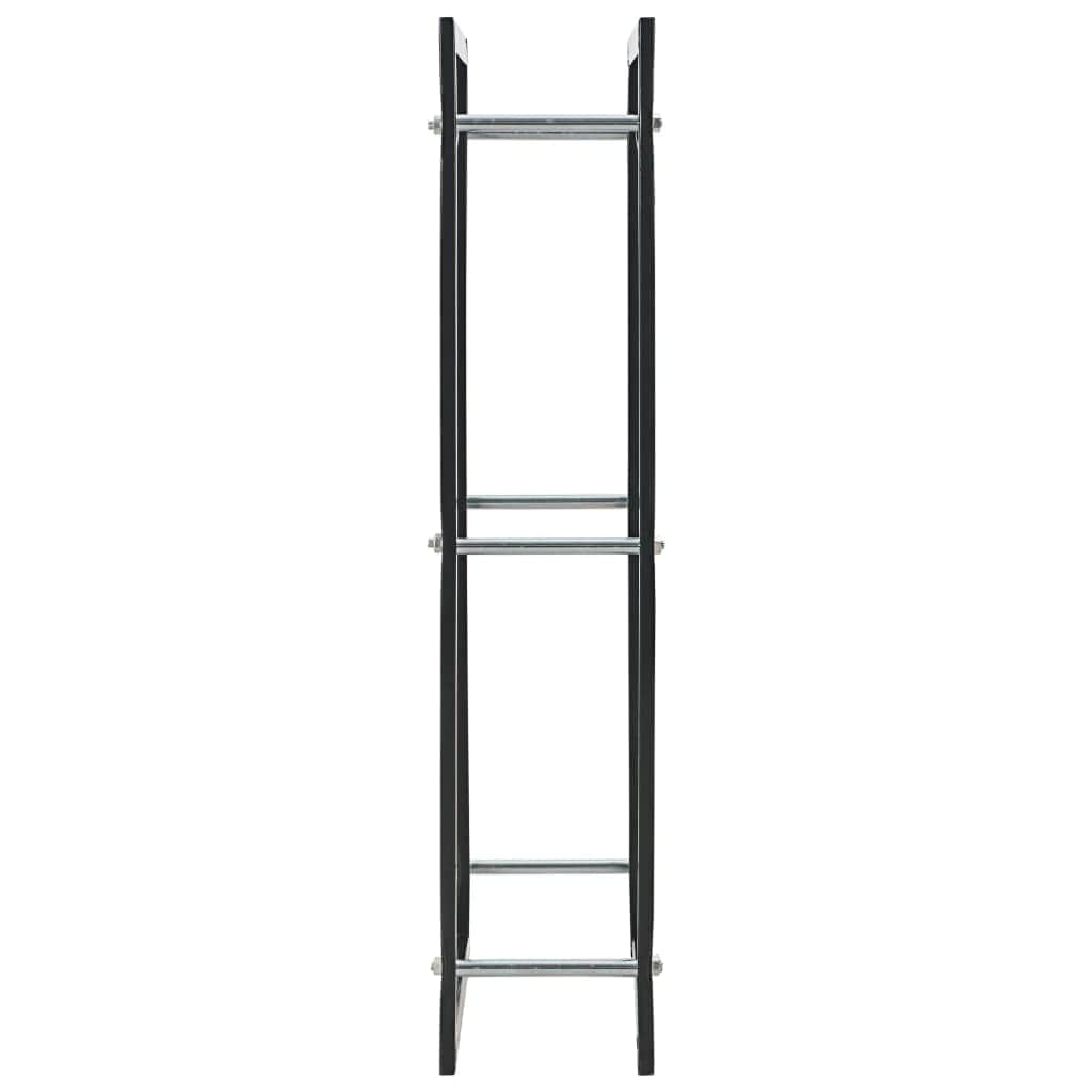 Firewood Rack Black Heavy Duty Steel