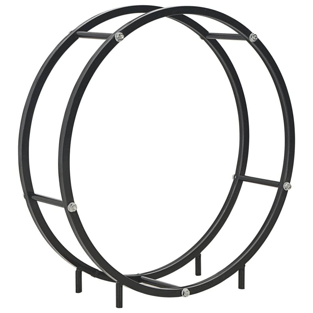 Firewood Rack Black Steel - Simple deals