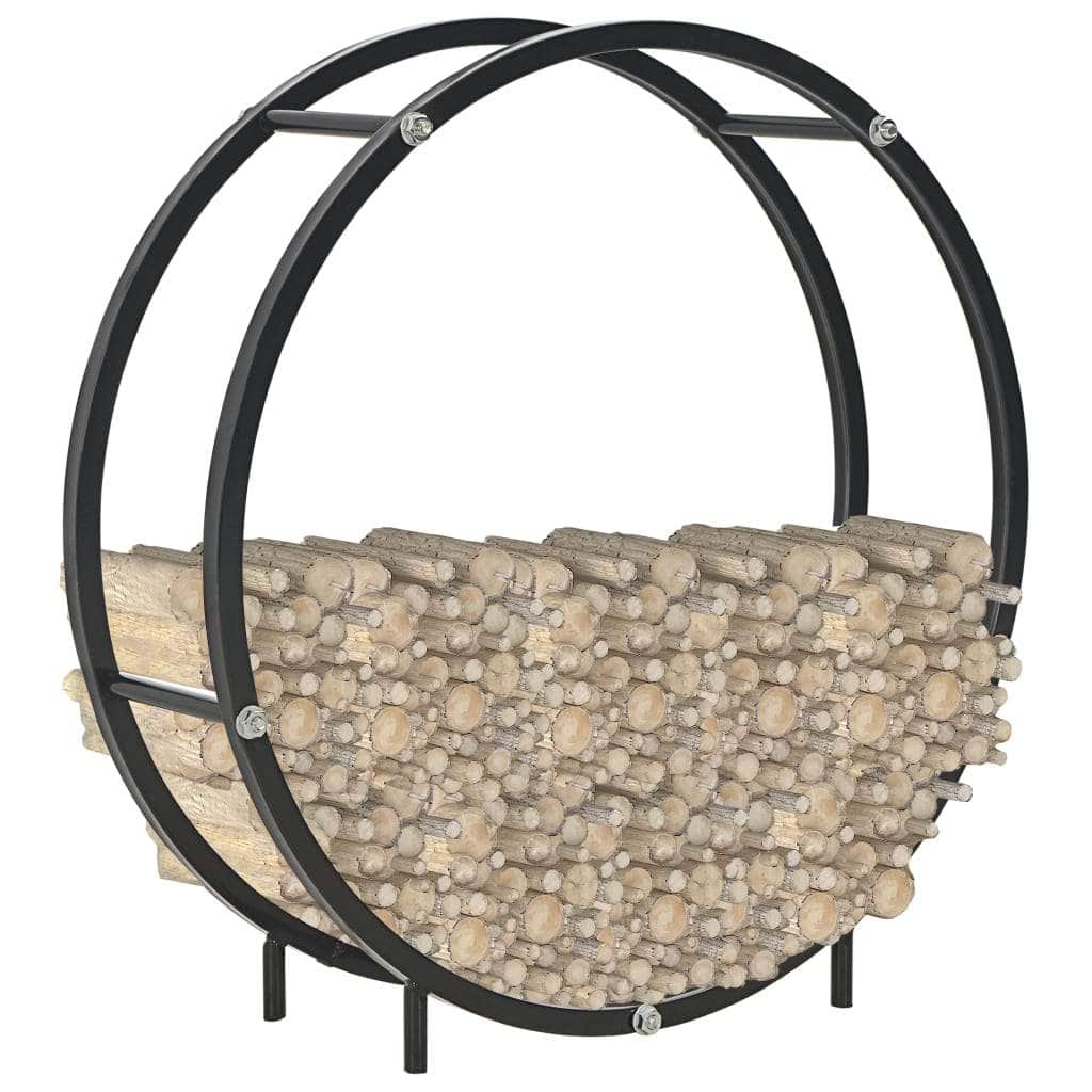 Firewood Rack Black Steel - Simple deals