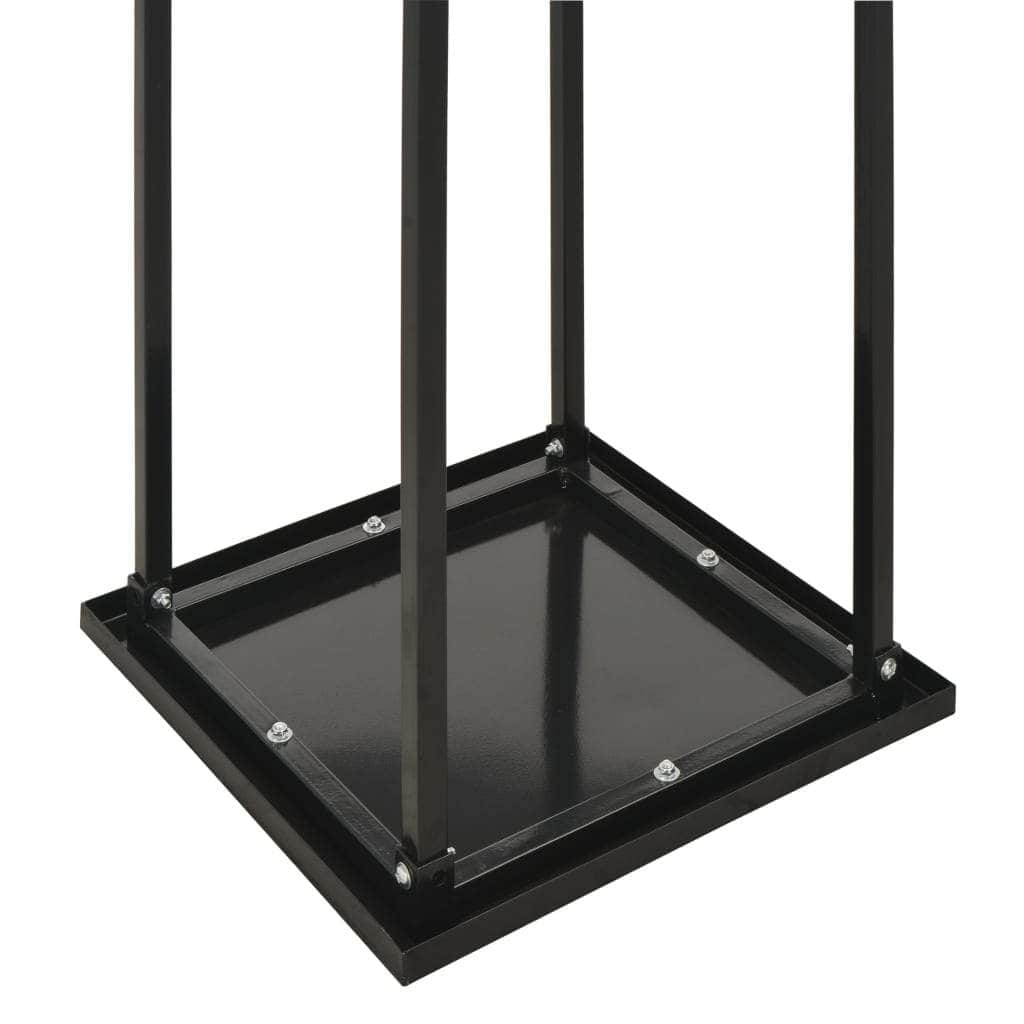 Firewood Rack with Base Black Steel - Simple deals