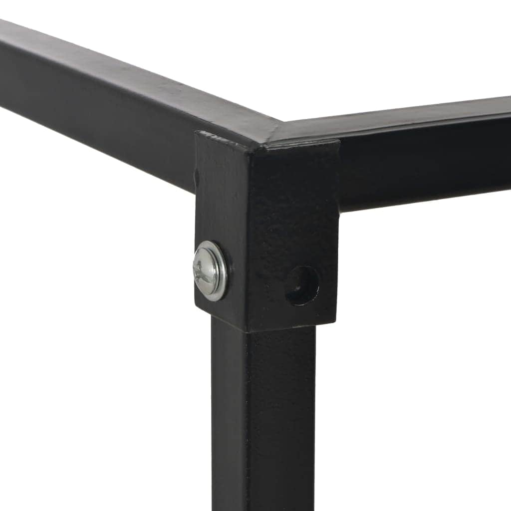 Firewood Rack with Base Black Steel - Simple deals