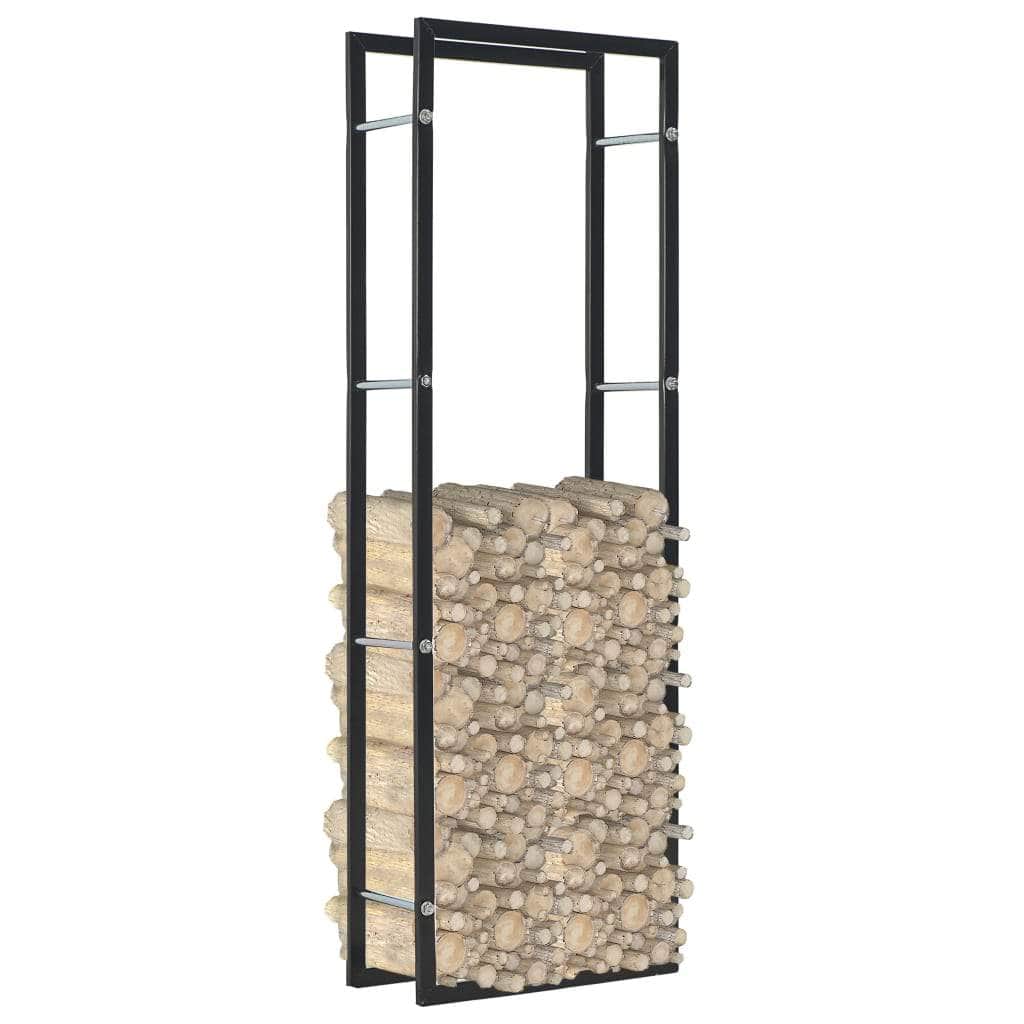 Firewood Rectangular Rack Black Steel