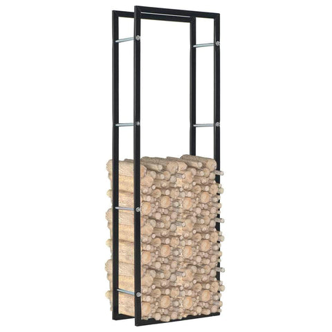 Firewood Rectangular Rack Black Steel