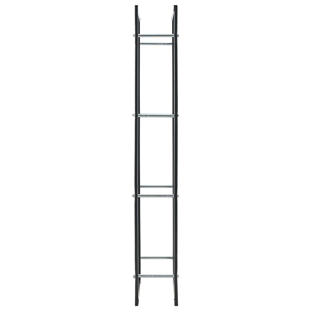 Firewood Rectangular Rack Black Steel