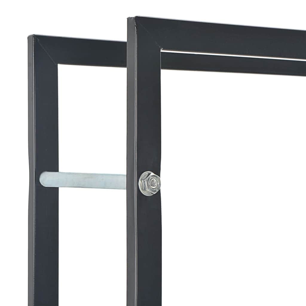 Firewood Rectangular Rack Black Steel