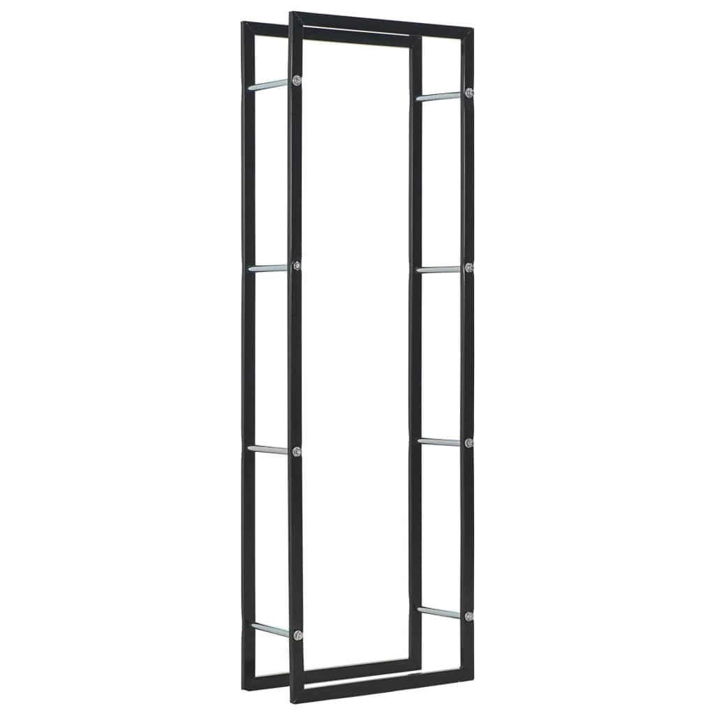 Firewood Rectangular Rack Black Steel - Simple deals