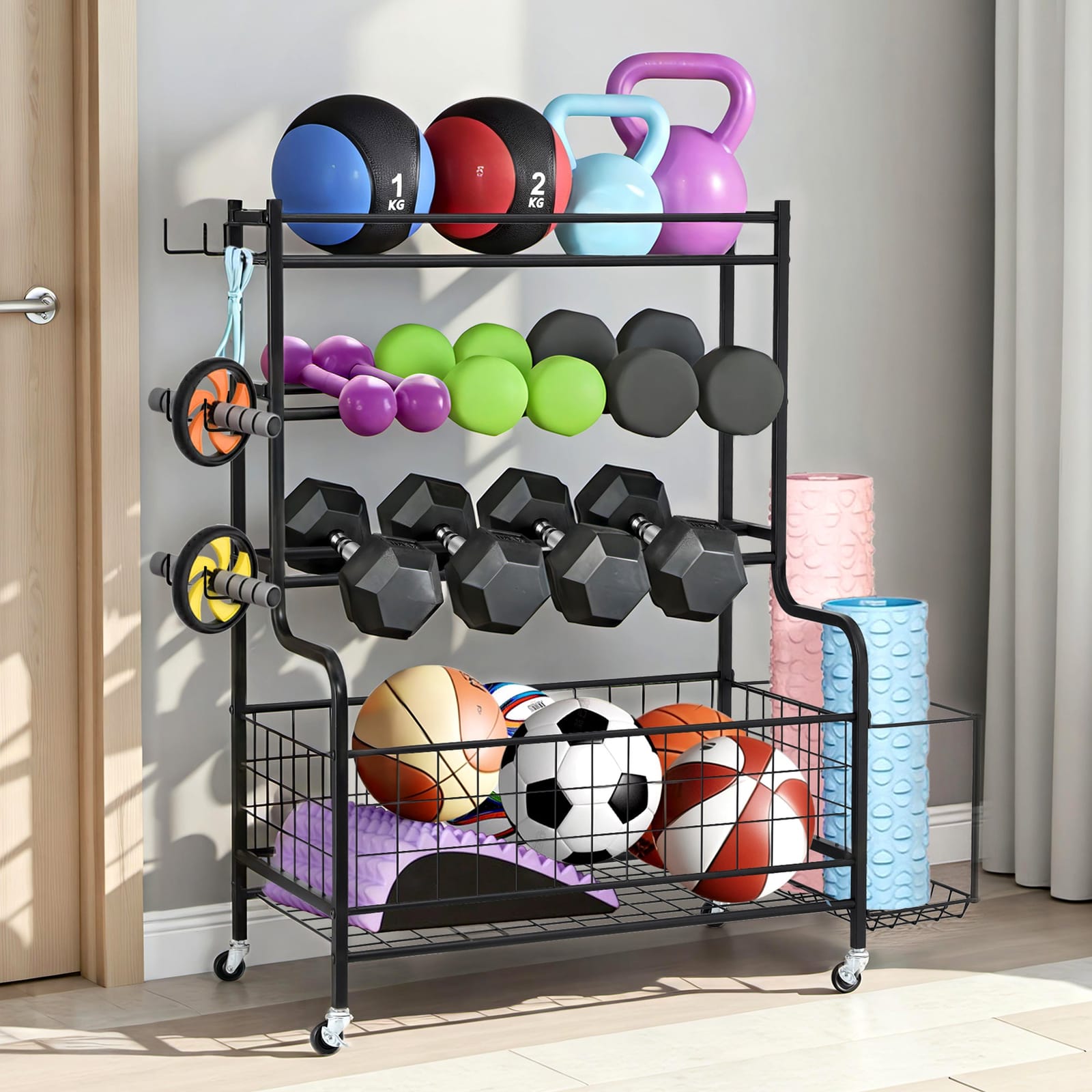 Black colour - Dumbbell Rack Weight Rack for Dumbbells Home Gym Storage Black