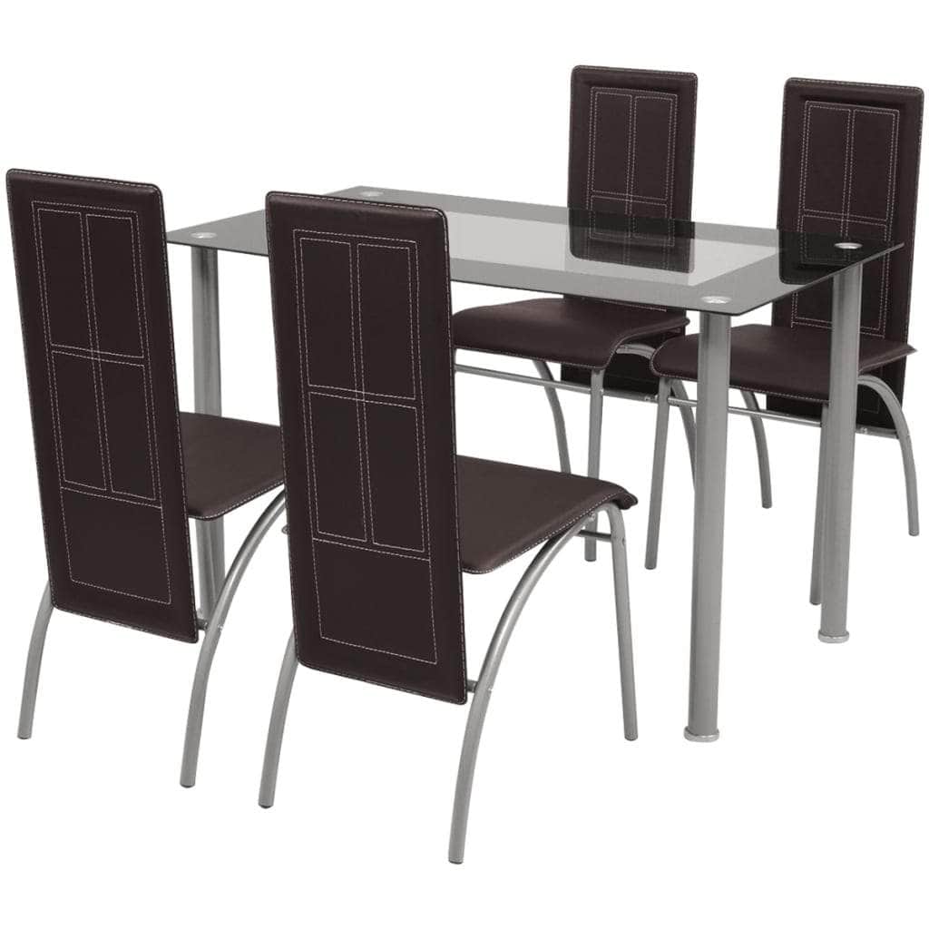 Five Piece Dining Set Brown
