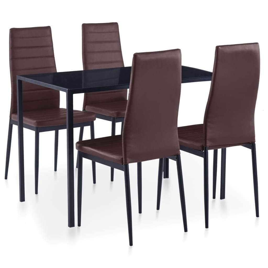 Five Piece Dining Set Brown - Simple deals