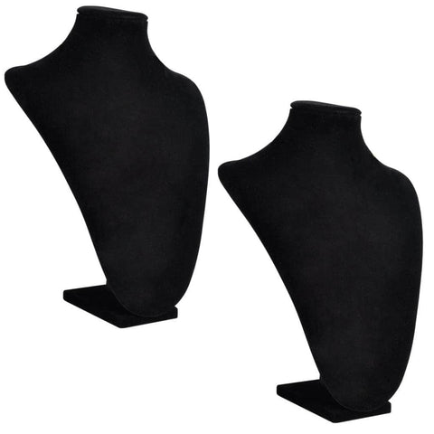Flannel Jewelry Holder Necklace Bust Black 2 pcs
